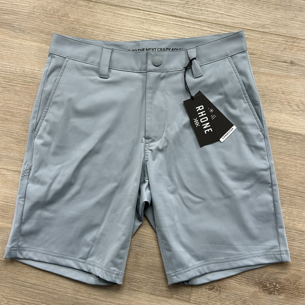 NWT Rhone Men Size 28 9" Commuter Shorts Heron Blue Flex-Knit Standard Fit‎